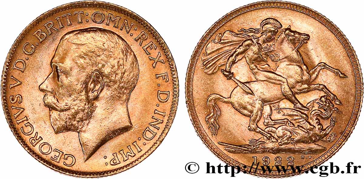 INVESTMENT GOLD 1 Souverain Georges V 1922 Perth AU 