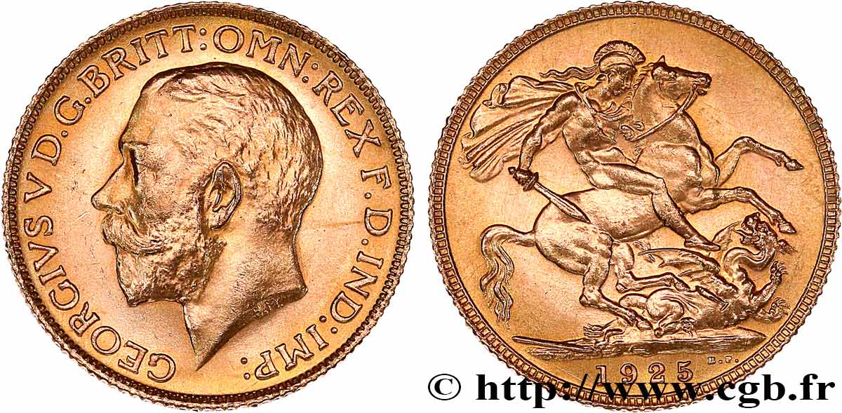 INVESTMENT GOLD 1 Souverain Georges V 1925 Londres AU 