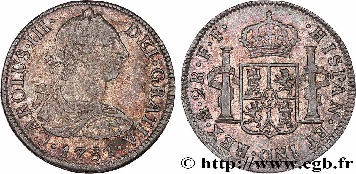 MESSICO 2 Reales Charles III 1781 Mexico BB 