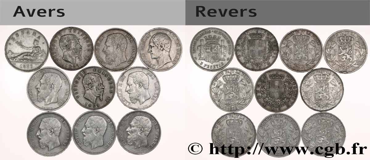 ARGENT D INVESTISSEMENT Lot de 10 écus de 5 Francs n.d.  TB 