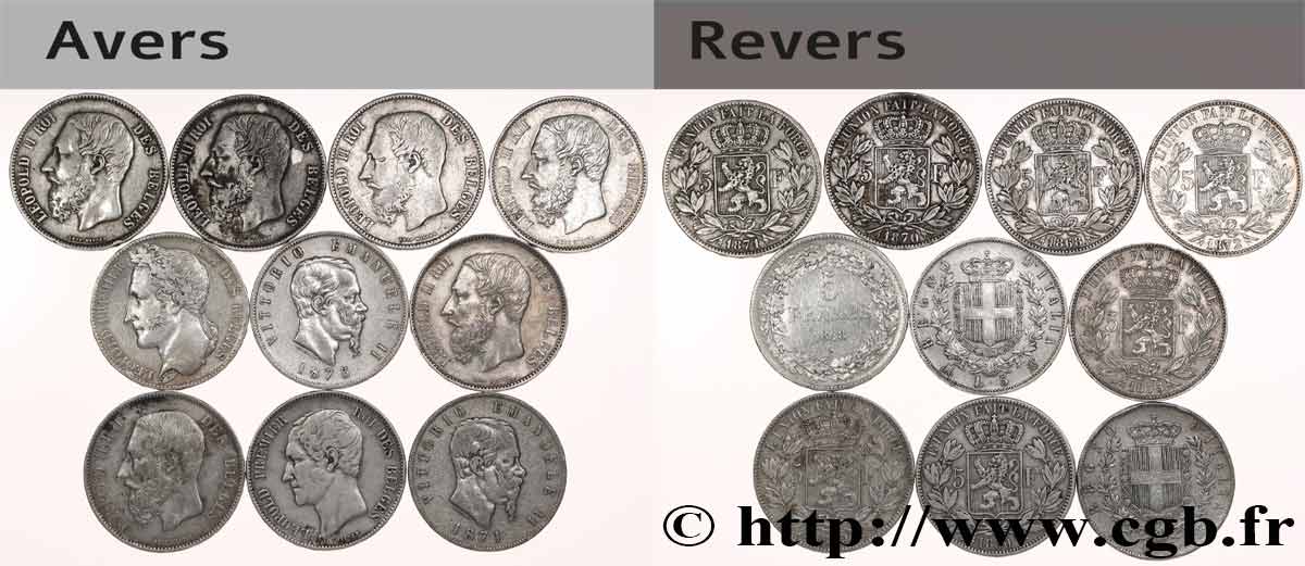 SILVER INVESTMENT Lot de 10 écus de 5 Francs Union Latine n.d.  VF 