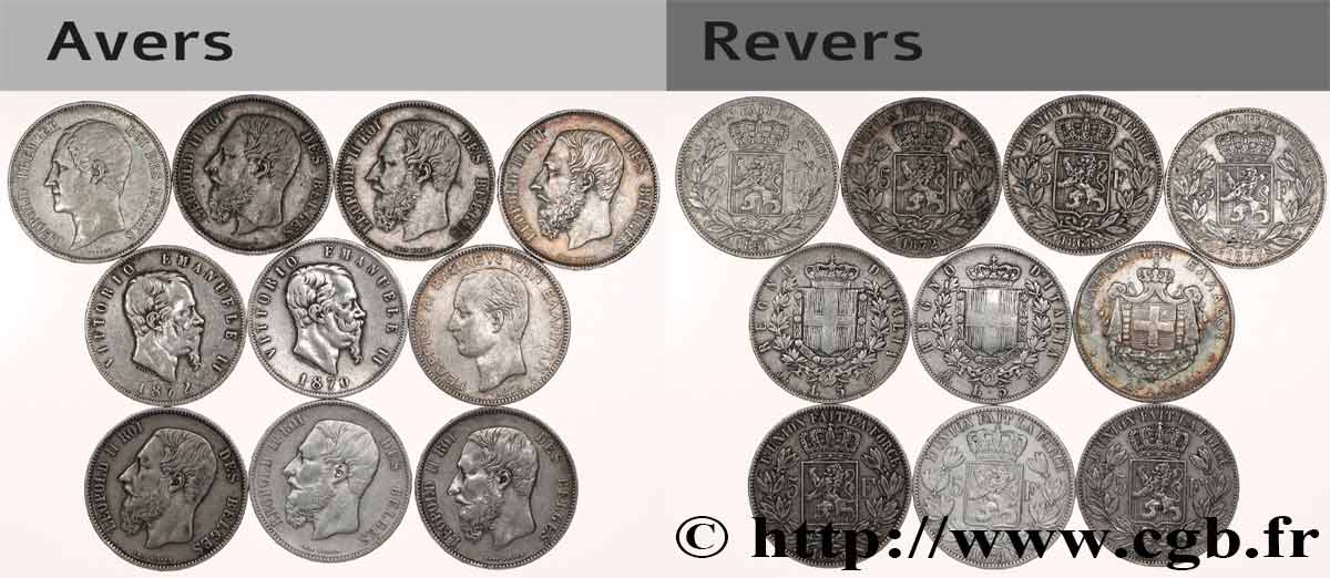 ARGENTO INVESTIMENTO Lot de 10 écus de 5 Francs Union Latine n.d.  MB 