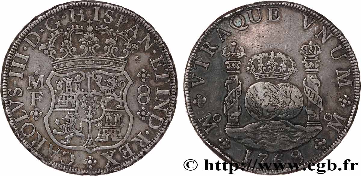 MEXICO 8 Reales Charles III 1768 Mexico XF 