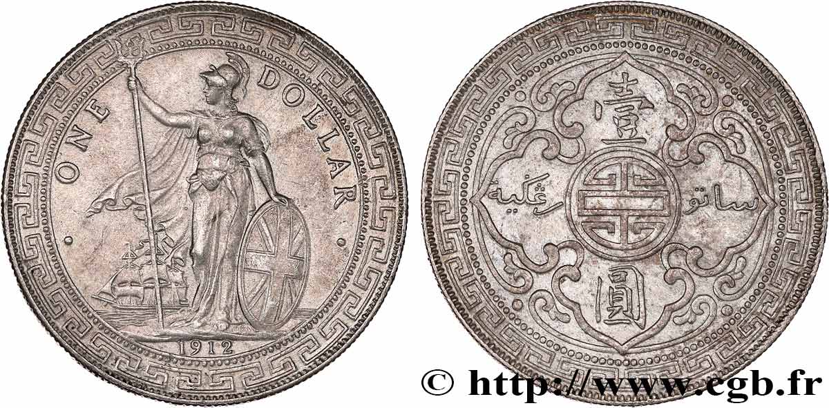 GROßBRITANNIEN - VICTORIA Trade dollar 1912 Bombay SS 