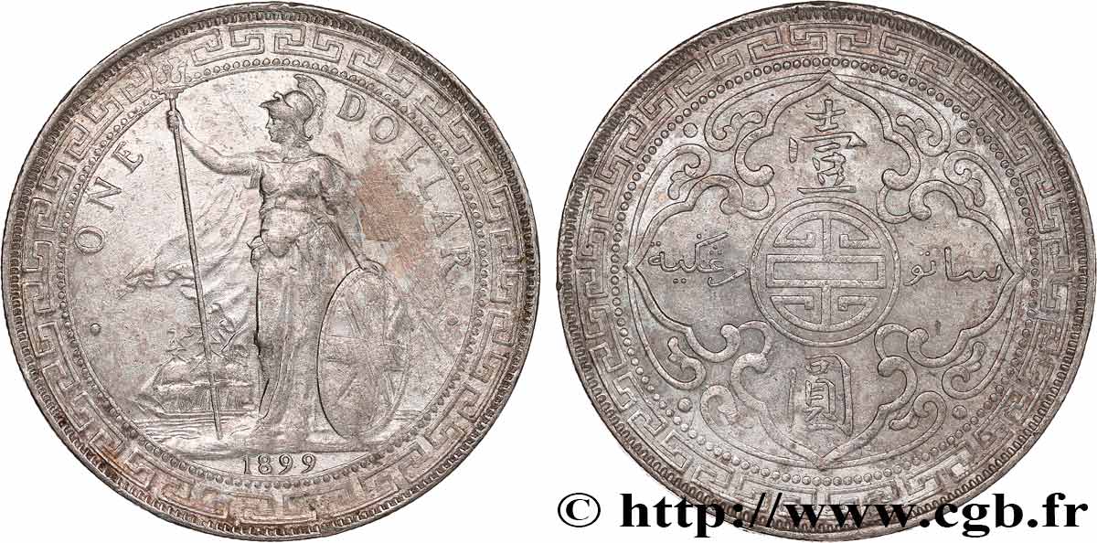 GRANDE BRETAGNE - VICTORIA Trade dollar 1899 Bombay TTB 