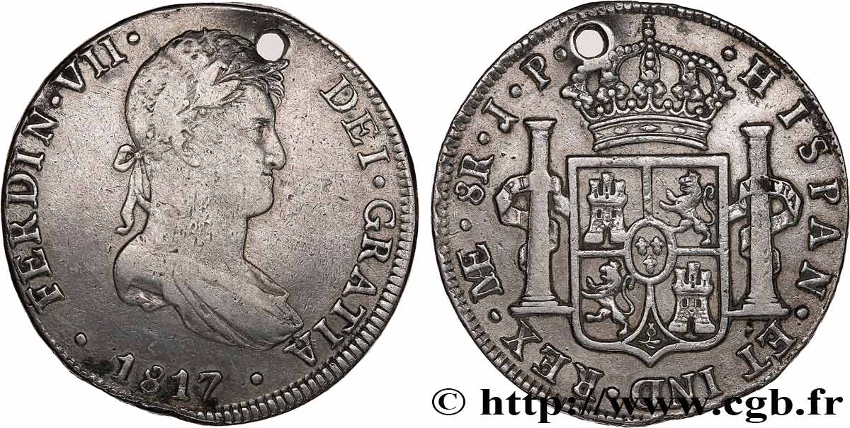 MEXICO - FERNANDO VII 8 Reales  1817 Lima BC+/MBC 