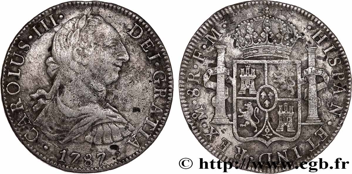 MEXIQUE - CHARLES IV 8 Reales  1787 Mexico TB+ 