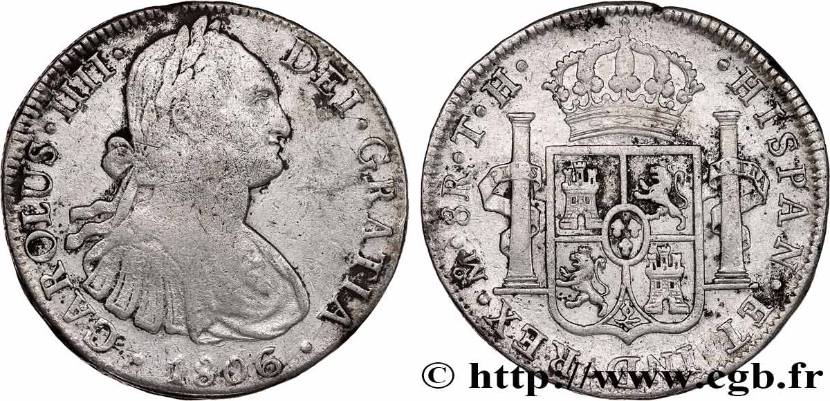 MEXIKO - KARL IV. 8 Reales  1806 Mexico fSS/SS 