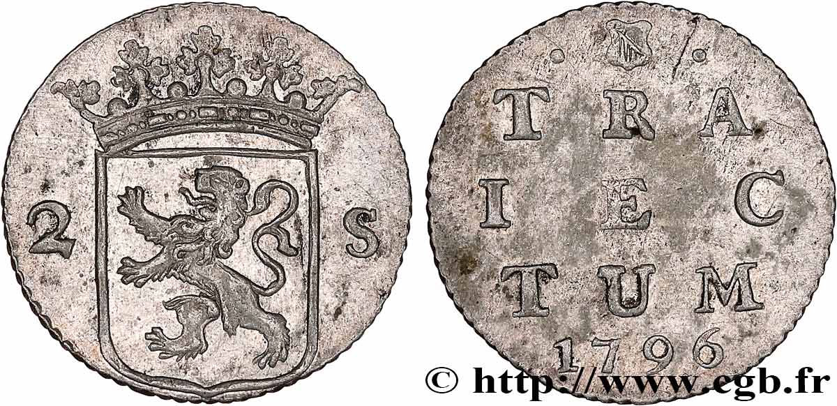 NETHERLANDS - RÉPUBLIQUE BATAVE 2 Stuivers - Utrecht 1796  AU 