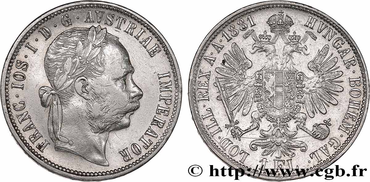 AUSTRIA 1 Florin 1881 Vienne XF 