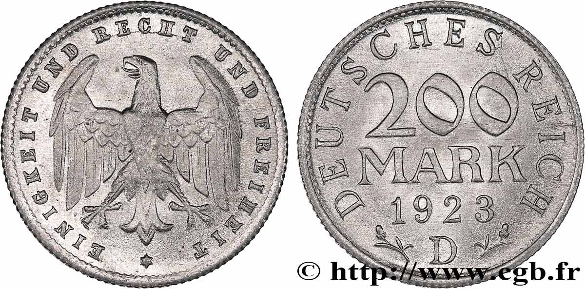 GERMANY 200 Mark aigle 1923 Munich AU 
