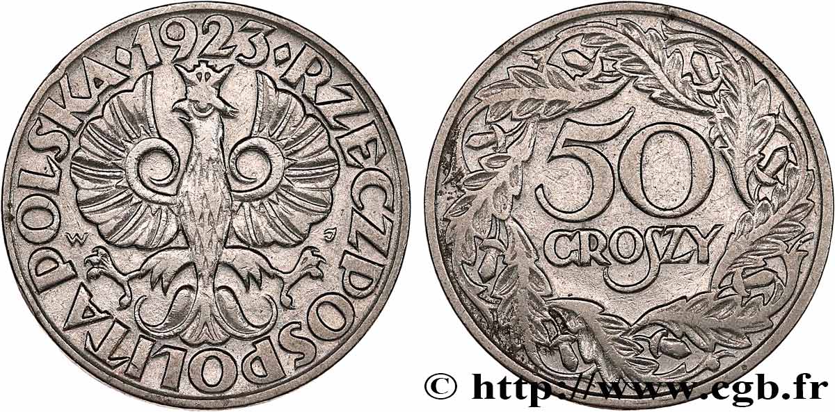 POLEN 50 Groszy 1923 Varsovie VZ 