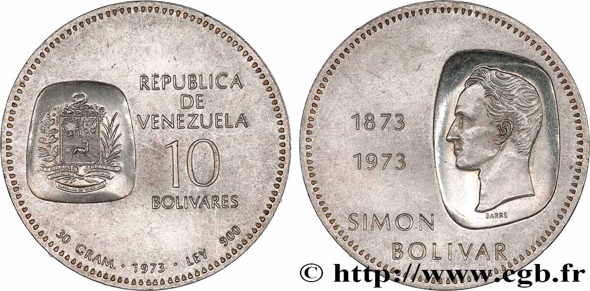 VENEZUELA 10 Bolivares Simon Bolivar 1973 Ontario SUP 