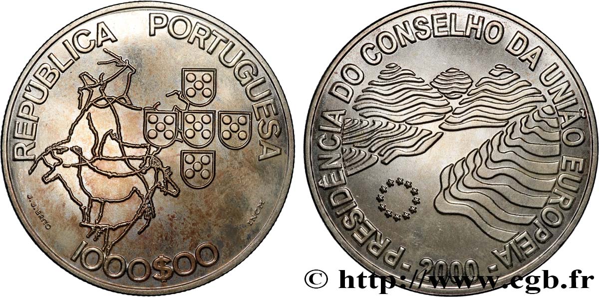 PORTUGAL 1000 Escudos Présidence du Conseil de l’Union Européenne 2000  MS 