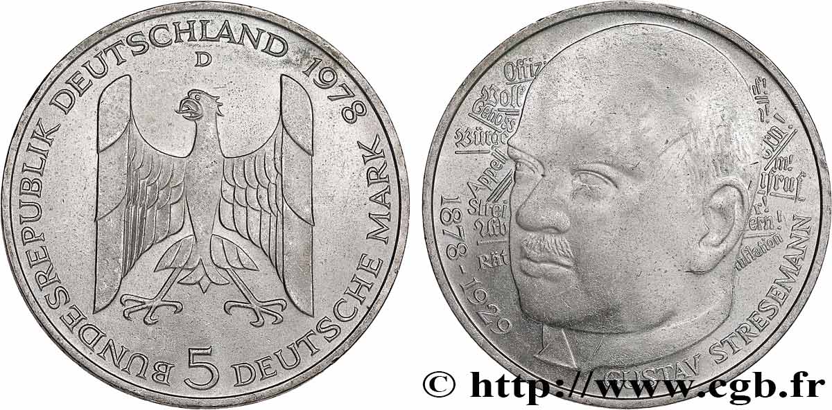 GERMANIA 5 Mark Gustav Stresemann 1978 Munich MS 