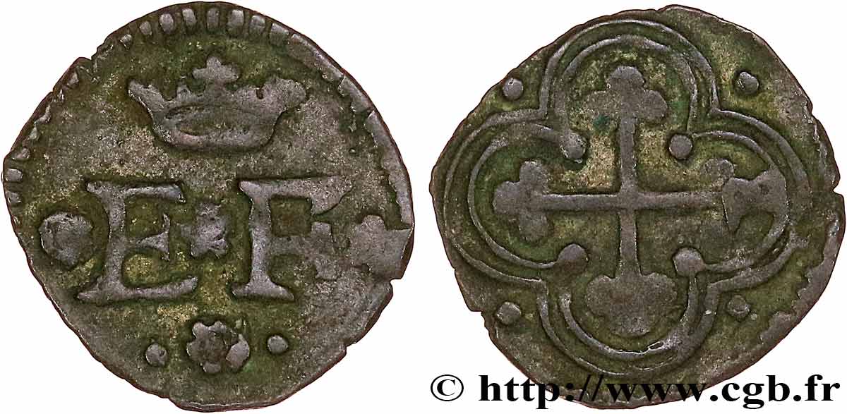 DUCHY OF SAVOIE - EMMANUEL-PHILIBERT Quart de sol, 1er type (quarto di soldo, I tipo) s.d. Bourg-en-Bresse VF 