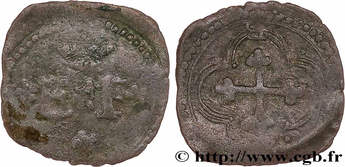 SAVOY - DUCHY OF SAVOY - EMMANUEL-PHILIBERT Quart de sol, 1er type (quarto di soldo, I tipo) s.d. Bourg-en-Bresse VF 