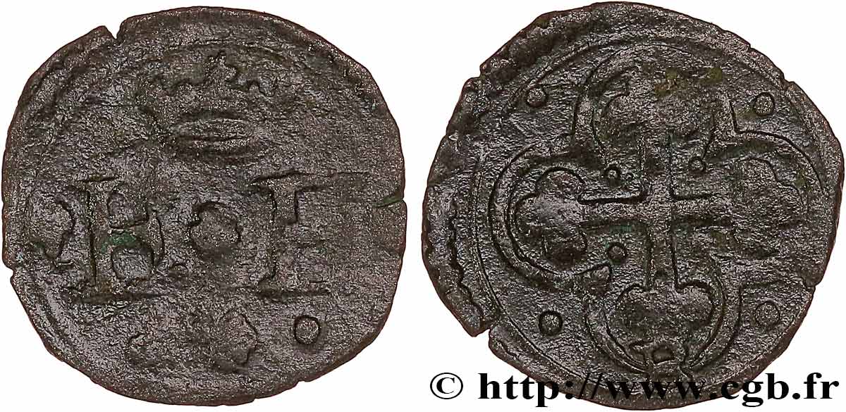 SAVOIE - DUCHÉ DE SAVOIE - EMMANUEL-PHILIBERT DIT &nbsp;TÊTE DE FER&nbsp; Quart de sol, 1er type (quarto di soldo, I tipo) s.d. Bourg-en-Bresse TB 