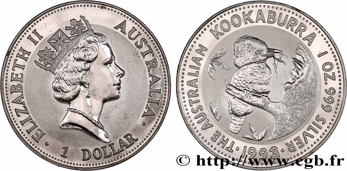 AUSTRALIA 1 Dollar kookaburra Proof  1993 Perth MS 