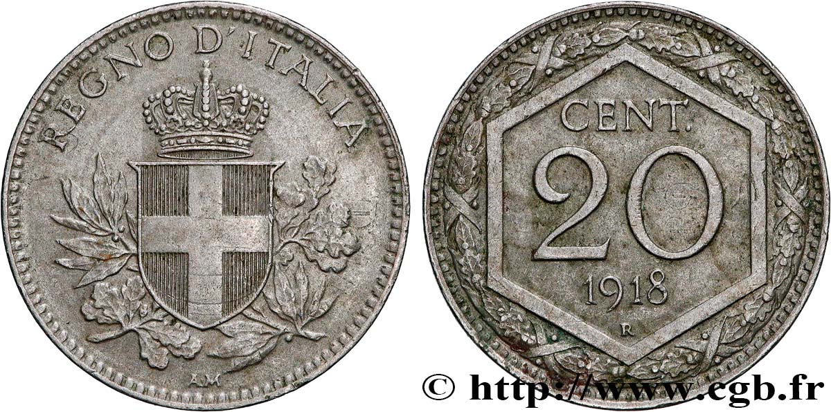 ITALIE 20 Centesimi 1918 Rome TTB+ 