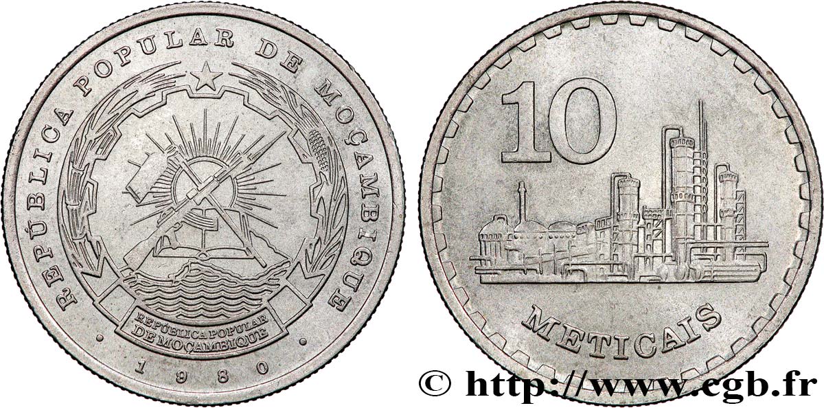 MOZAMBIQUE 10 Meticais 1980  MS 