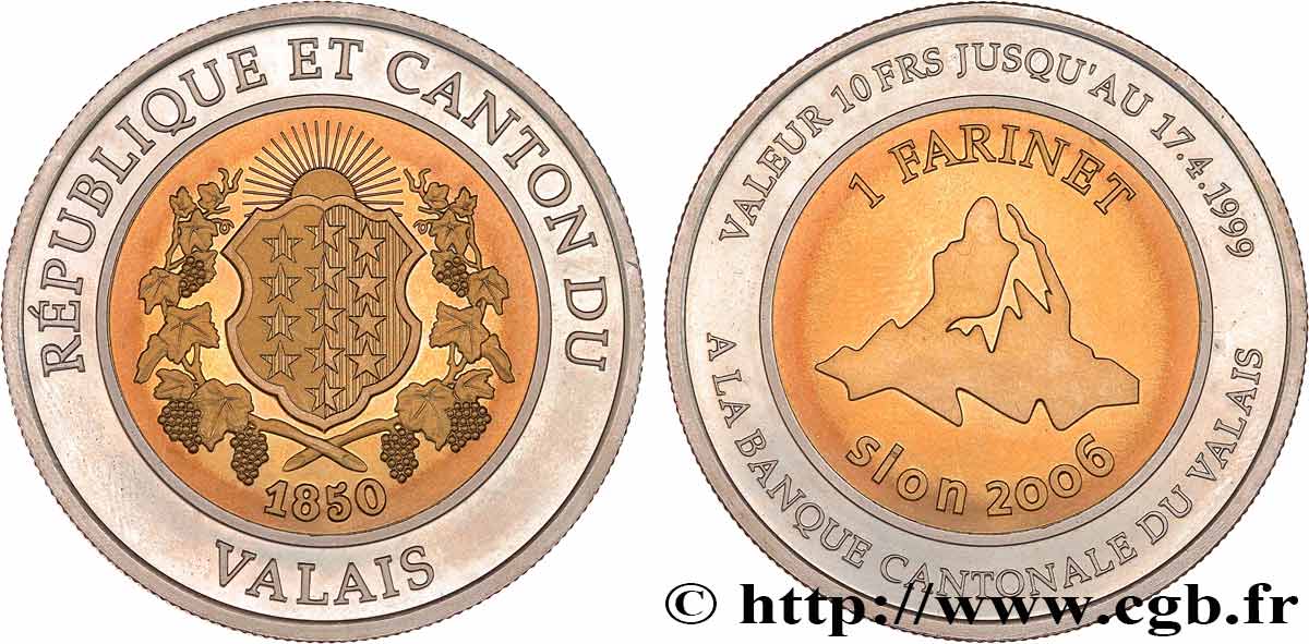 SUISSE - MONNAIES CANTONALES 1 Farinet République et Canton du Valais 1999  SPL 