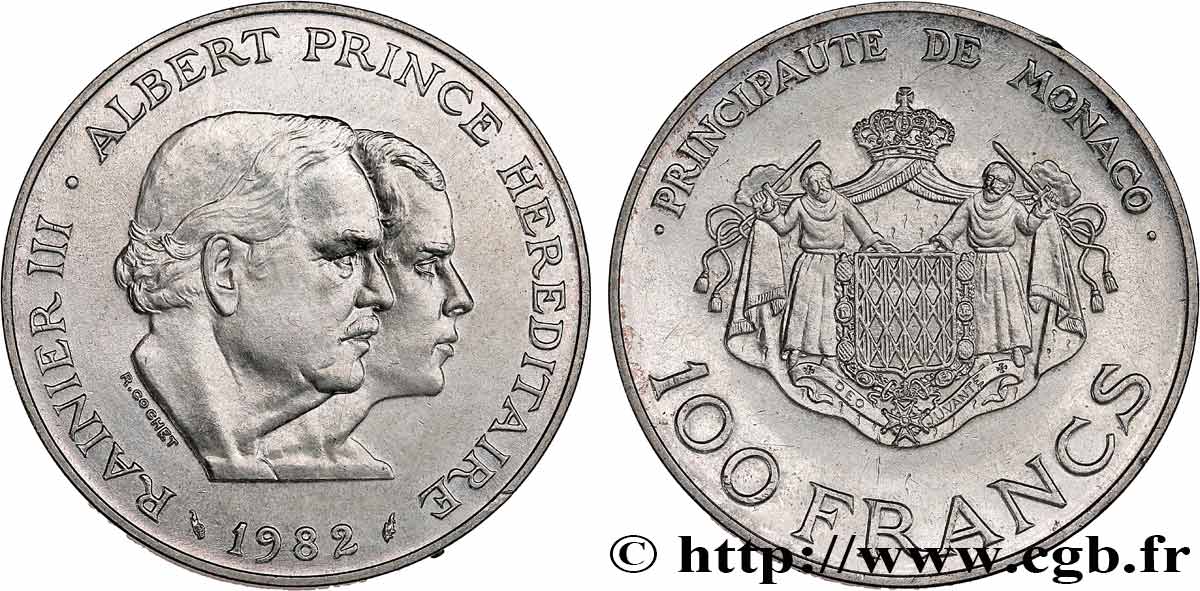 MONACO 100 Francs Rainier III et Albert 1982 Paris SPL 