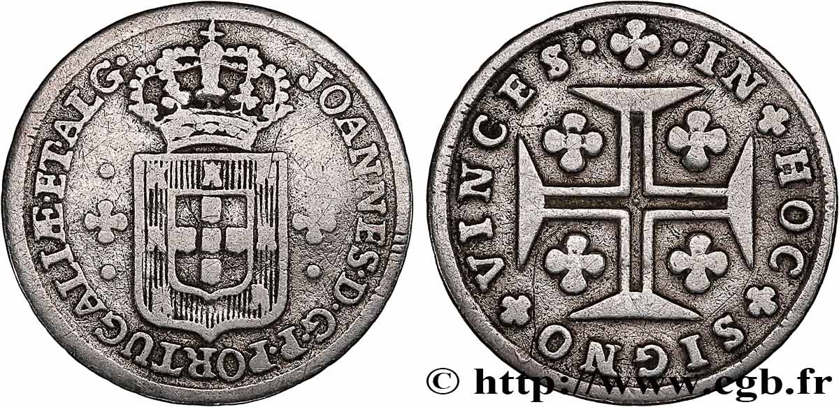 PORTUGAL - KINGDOM OF PORTUGAL - JOHN PRINCE REGENT 3 Vintens  (1799-1816)  VF 