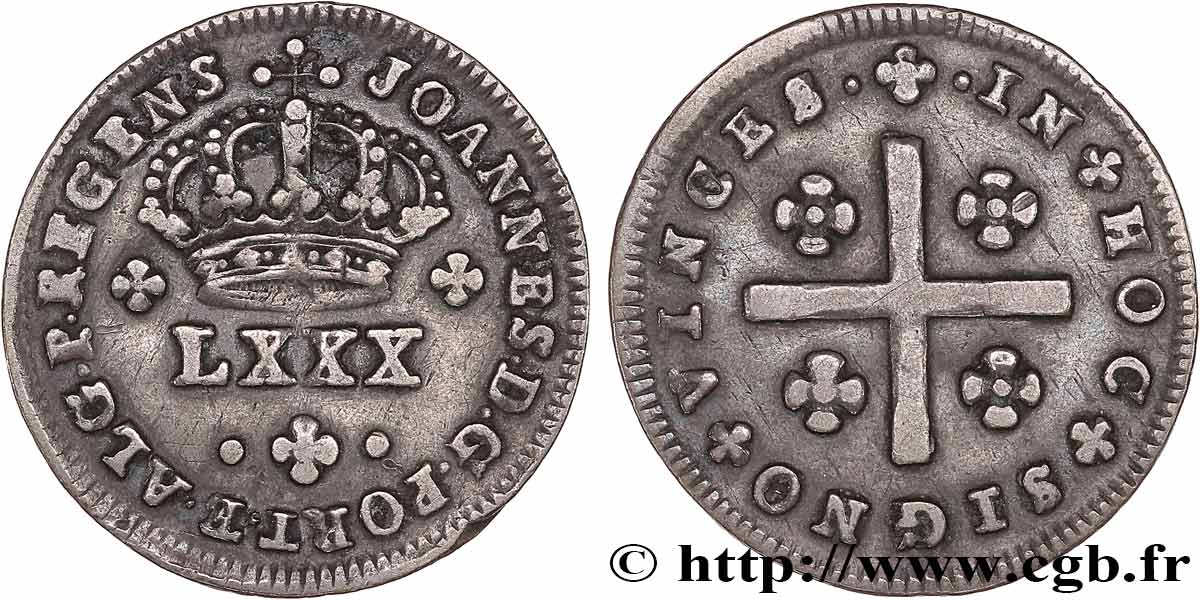 PORTUGAL - KINGDOM OF PORTUGAL - JOHN PRINCE REGENT 1 Tostao (100 Reis) n.d. Lisbonne XF 