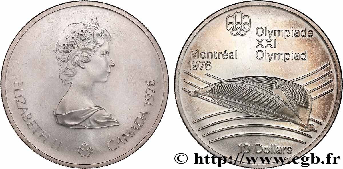 CANADA 10 Dollars JO Montréal 1976 vélodrome olympique 1976  MS 