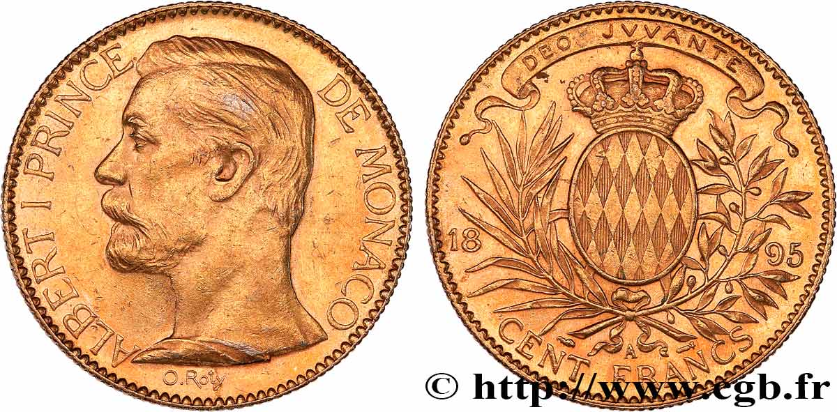 MONACO - PRINCIPAUTÉ DE MONACO - ALBERT Ier 100 Francs or  1895 Paris TTB+ 