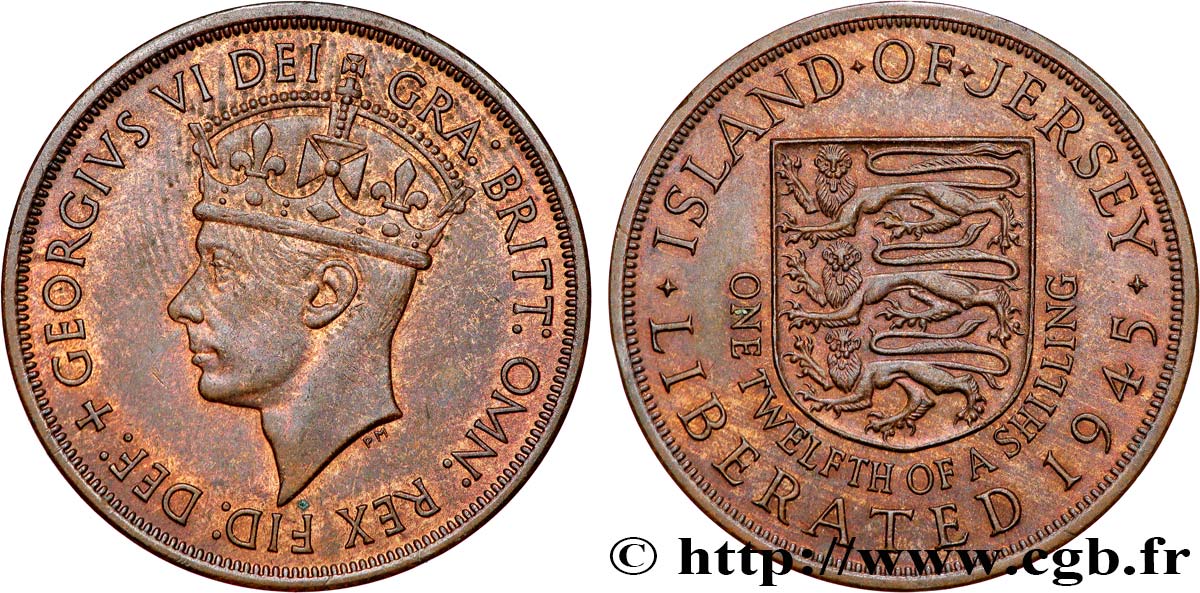 JERSEY 1/12 Shilling Georges VI 1945  SUP 