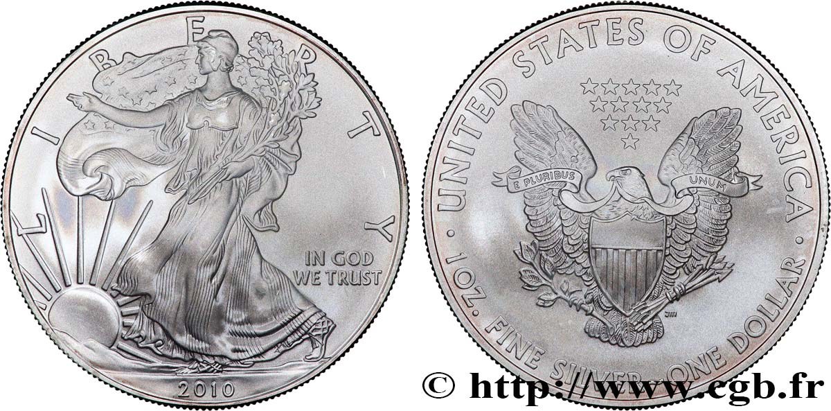 ÉTATS-UNIS D AMÉRIQUE 1 Dollar type Liberty Silver Eagle 2010  SPL 