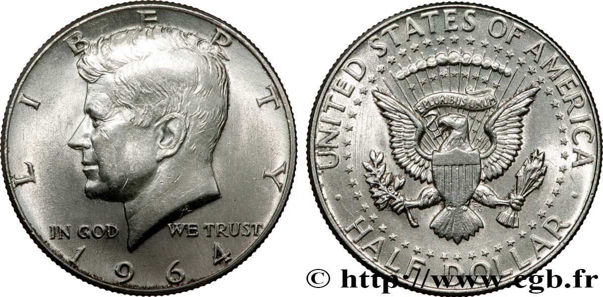 STATI UNITI D&nbsp;AMERICA 1/2 Dollar Kennedy 1964 Philadelphie q.SPL 