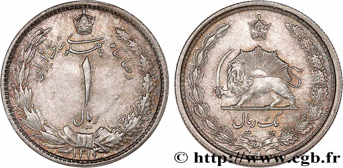 IRAN 1 Rial AH 1313 1934 Téhéran q.SPL 