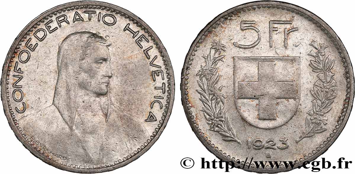 SVIZZERA  5 Francs Berger 1923 Berne q.BB 