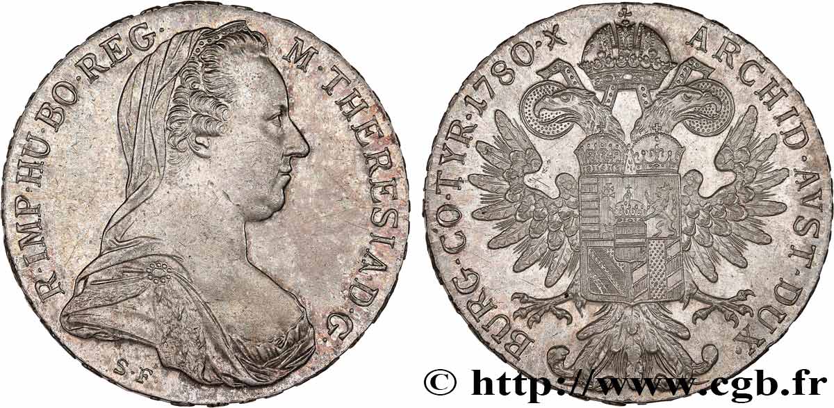 AUTRICHE 1 Thaler (REFRAPPE) Marie-Thérèse 1780 Vienne SUP 