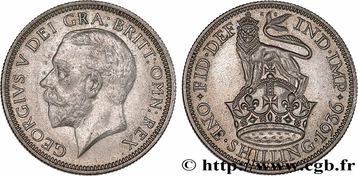 UNITED KINGDOM 1 Shilling Georges V 1936  XF/AU 