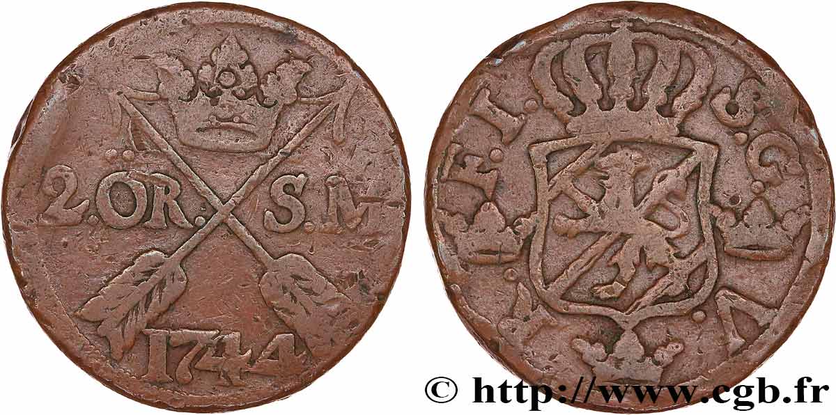 SUÈDE 2 Ore Frédéric Ier 1744 fwo_775951 Monde