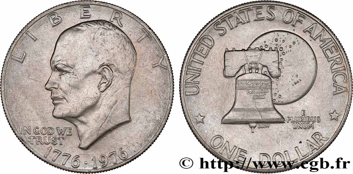 STATI UNITI D&nbsp;AMERICA 1 Dollar Eisenhower bicentenaire 1976 Philadelphie q.SPL 