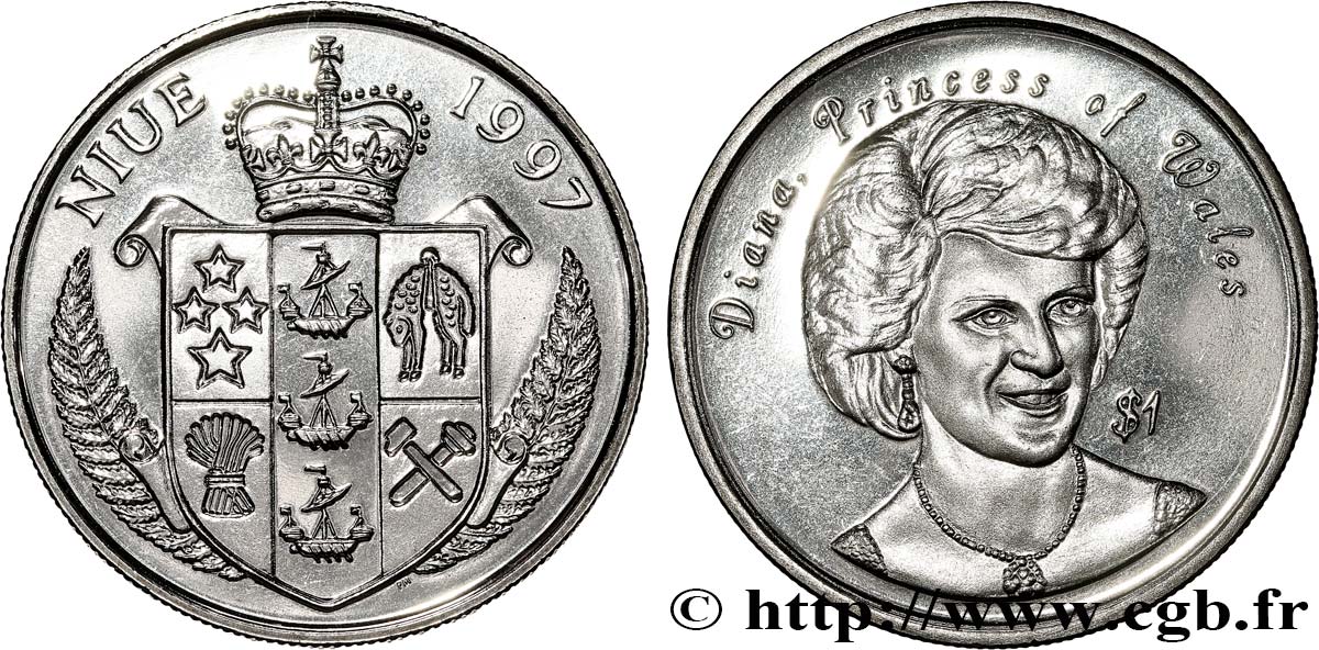 NIUE 1 Dollar Princesse Diana 1997 Pobjoy Mint SC 