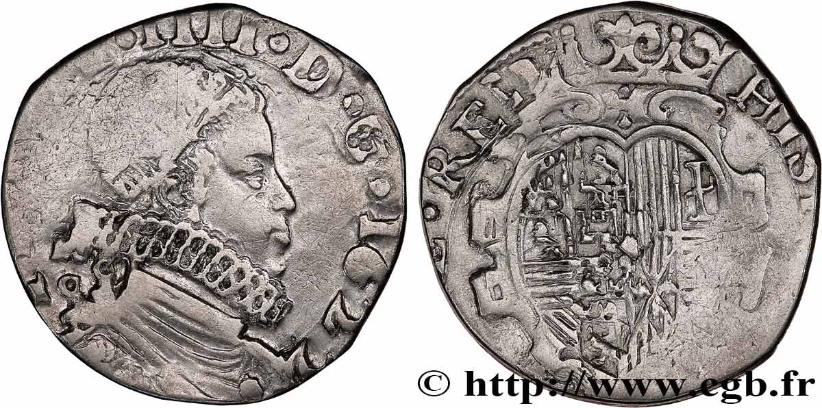 ITALIE - ROYAUME DE SICILE - PHILIPPE IV D ESPAGNE Quart de scudo 1622 Naples SS 
