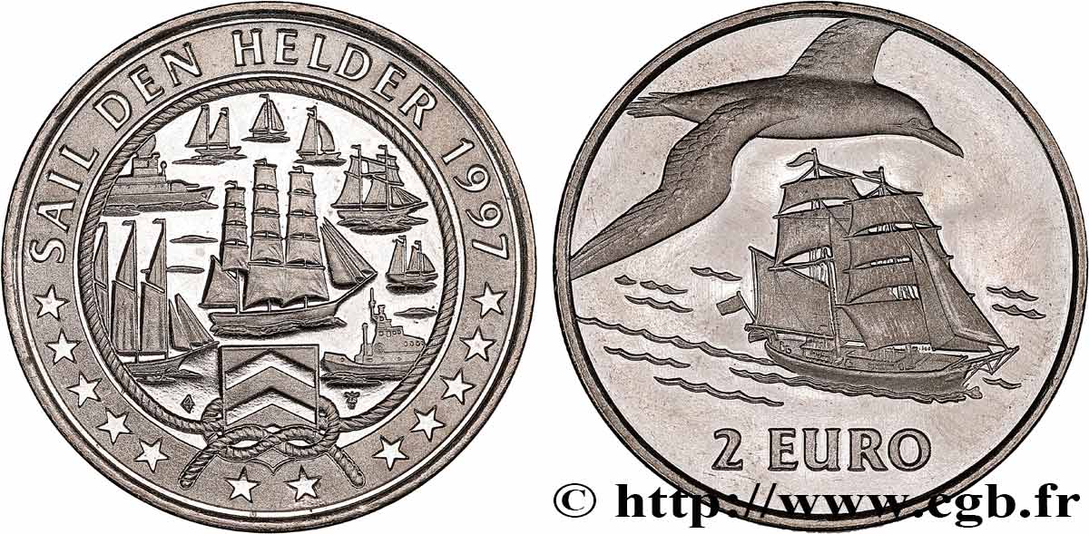 PAíSES BAJOS 2 Euro Proof Sail den Helder 1997  SC 