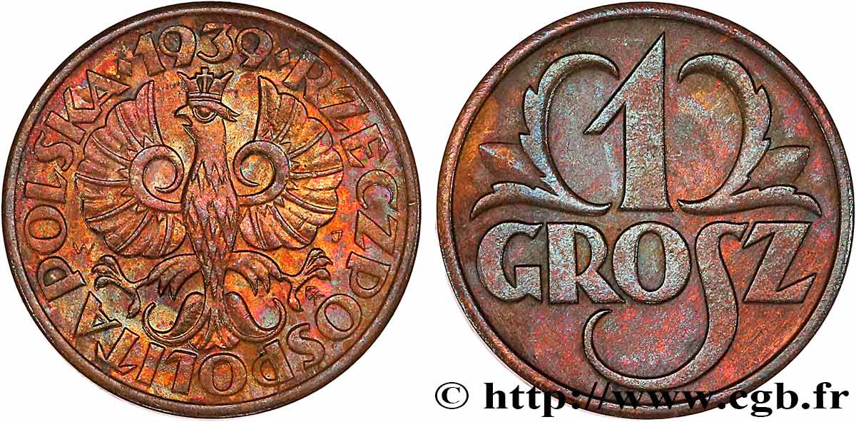 POLONIA 1 Grosz 1939 Varsovie MBC+ 