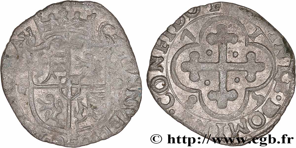 SAVOIA - DUCATO DI SAVOIA - CARLO EMANUELE I Sol de quatre deniers, 2e type (soldo da quattro denari di II tipo) 1587 Bourg-en-Bresse q.BB 