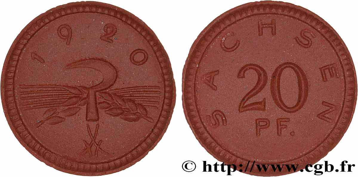 GERMANIA - Notgeld 20 Pfennig - SAXE 1920  SPL 