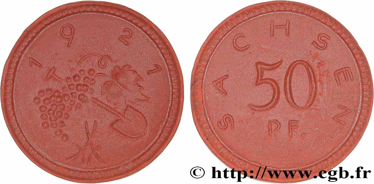 GERMANY - Notgeld 50 Pfennig - SAXE 1921  AU 