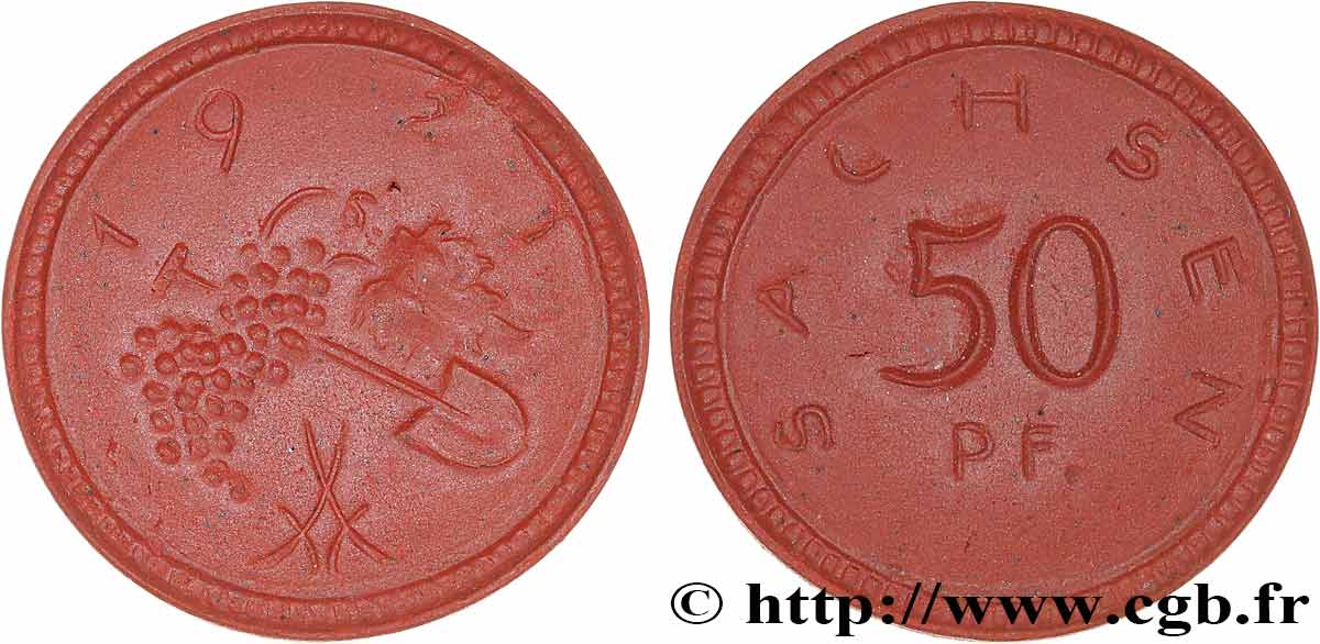 DEUTSCHLAND - Notgeld 50 Pfennig - SAXE 1921  VZ 