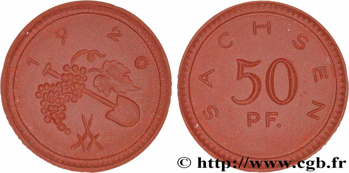 GERMANIA - Notgeld 50 Pfennig - SAXE 1920  SPL 