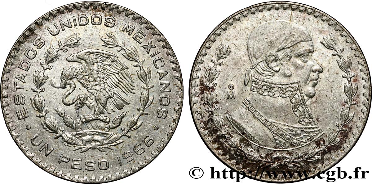 MESSICO 1 Peso Jose Morelos y Pavon 1966 Mexico SPL 